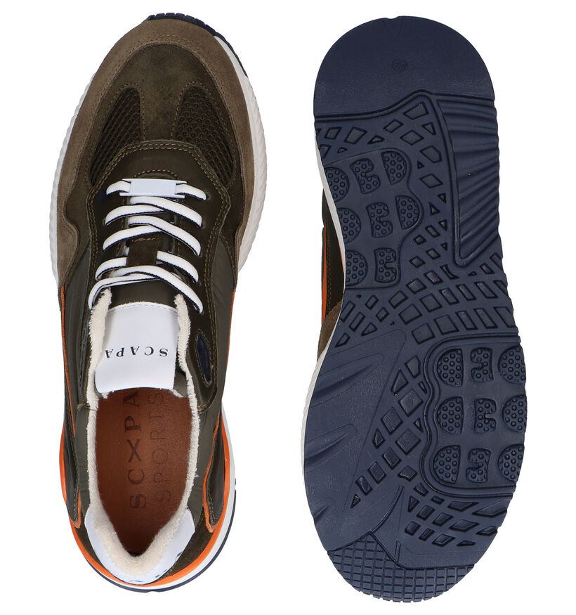 Scapa Chaussures plates en Vert kaki en daim (288753)