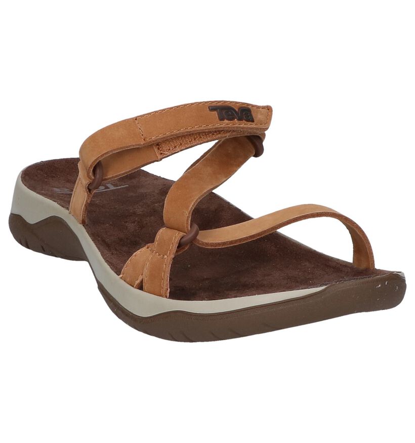 Cognac Slippers Teva Elzada Slide Leather in nubuck (242645)