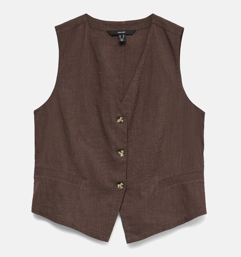 Vero Moda Caia Donkerbruine Mouwloze Blazer voor dames (374958)