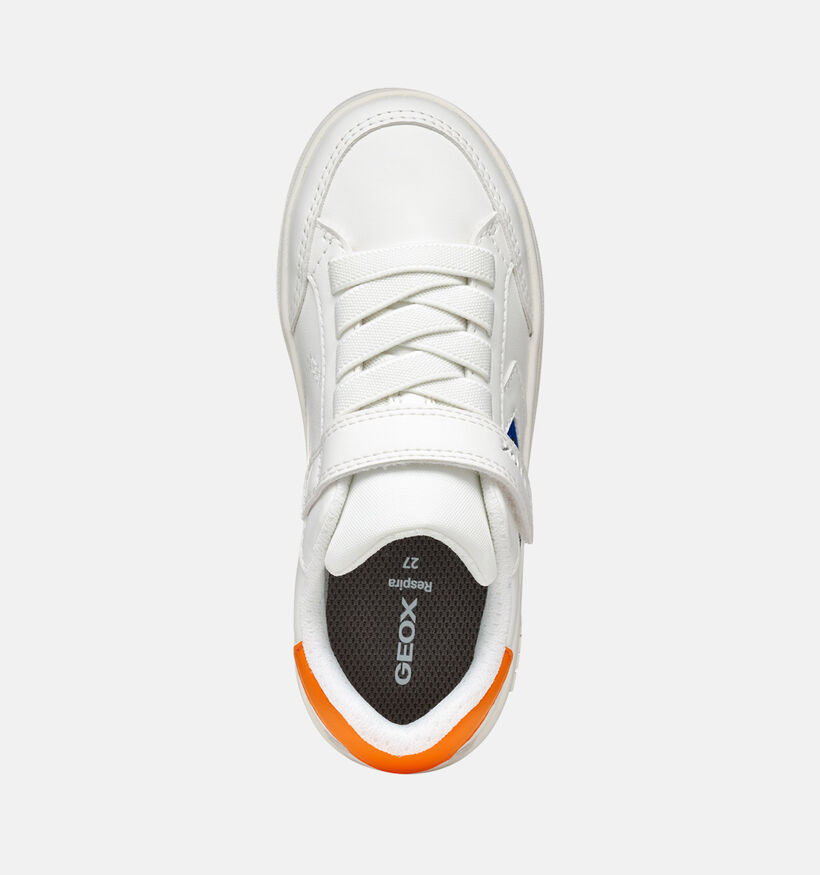 Geox Eclyper Chaussures à scratch en Blanc pour garçons (356394) - pour semelles orthopédiques