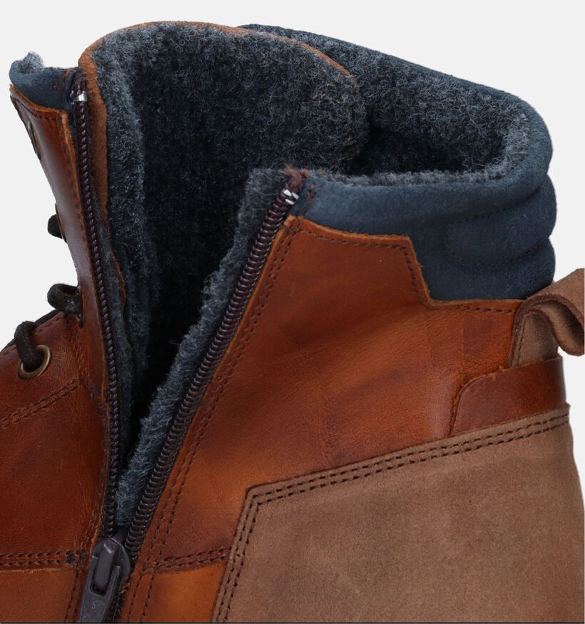 Bullboxer Boots à lacets en Cognac pour hommes (327427) - pour semelles orthopédiques