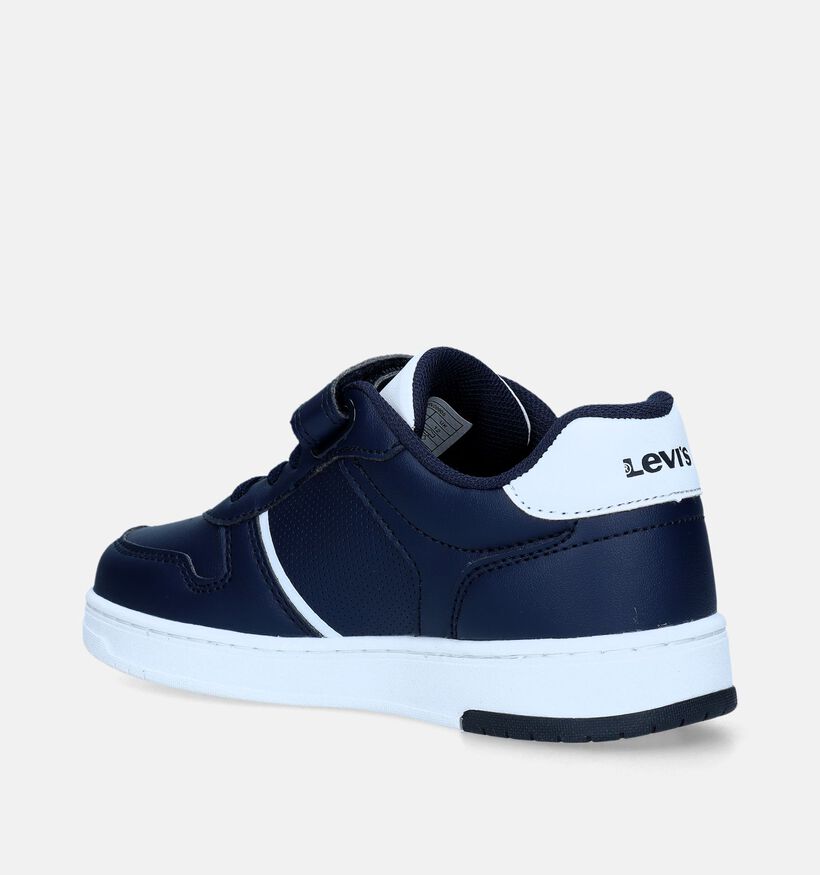 Levi's Kick Vel K Blauwe Schoenen met elastiek/velcro voor jongens (338607) - geschikt voor steunzolen