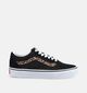 Vans Old Skool Zwarte/Leopard Sneakers voor meisjes (376414)