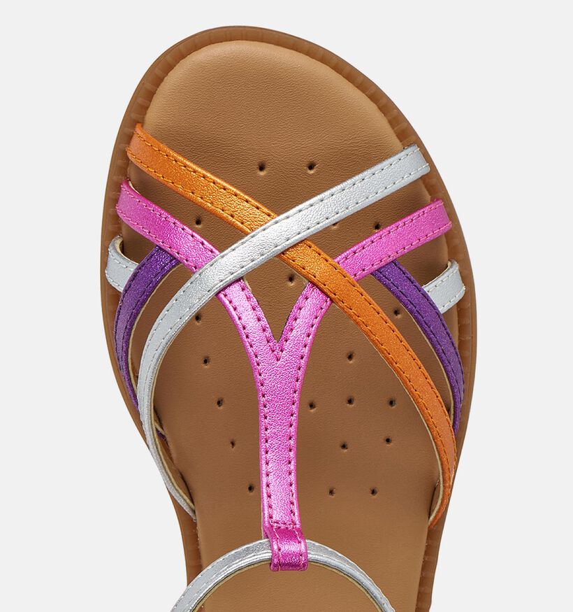 Geox Karly Metallic Roze/Zilveren Sandalen voor meisjes (370150)