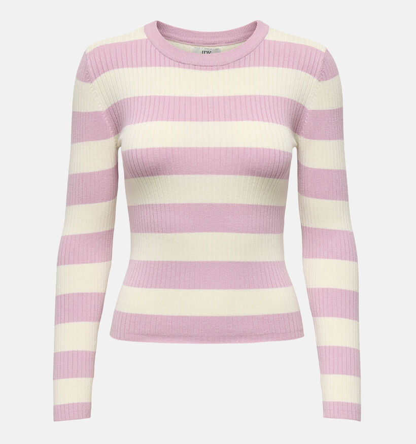 JDY Plum Roze/Lichtbeige Gestreepte T-shirt met Lange Mouwen voor dames (367921)