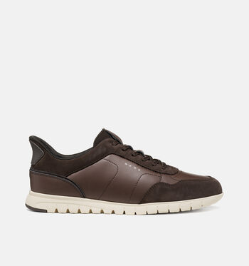 Geox Fast-In System Low Sneakers Zwart/Bruin