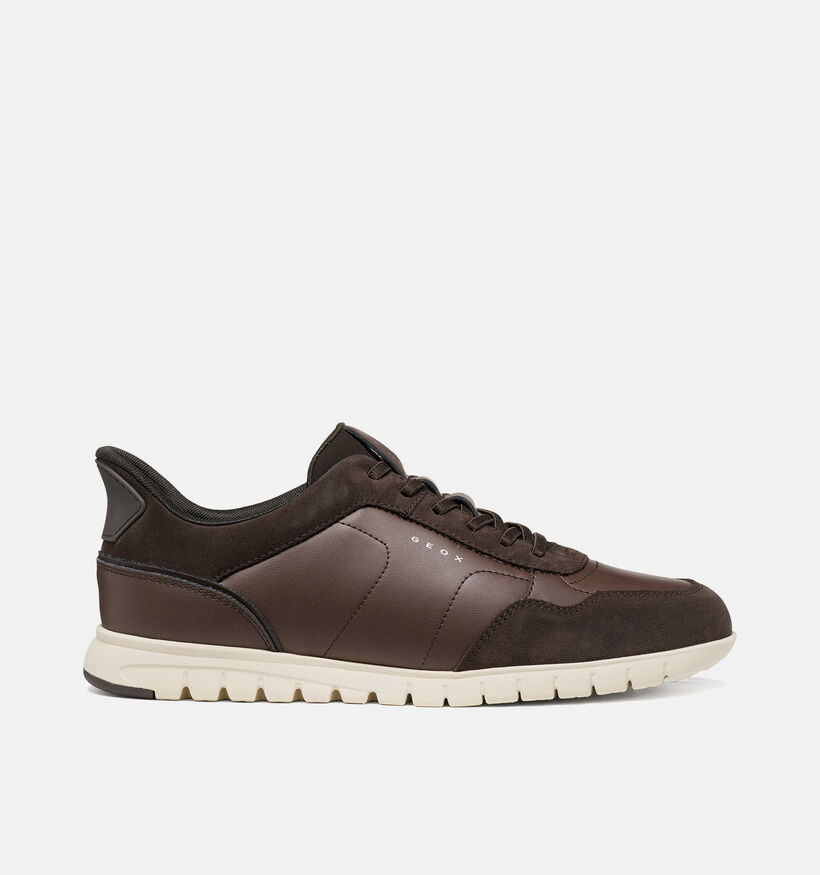 Geox Flextridezero Plus Donkerbruine Schoenen met Elastiek voor heren (376362) - geschikt voor steunzolen
