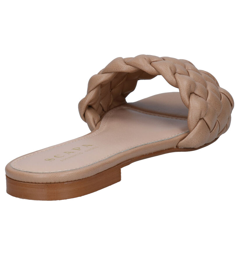 Scapa Nu-pieds plates en Beige foncé en simili cuir (291354)