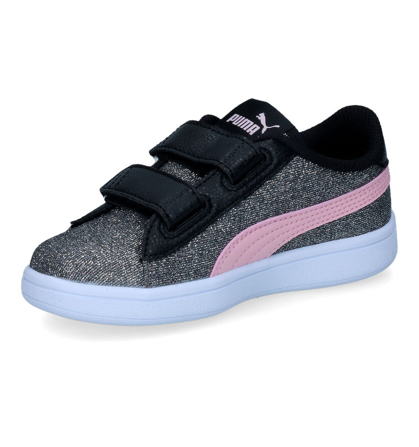 Puma Smash V2 Glitz Glam Zwarte Sneakers in kunstleer (311301)