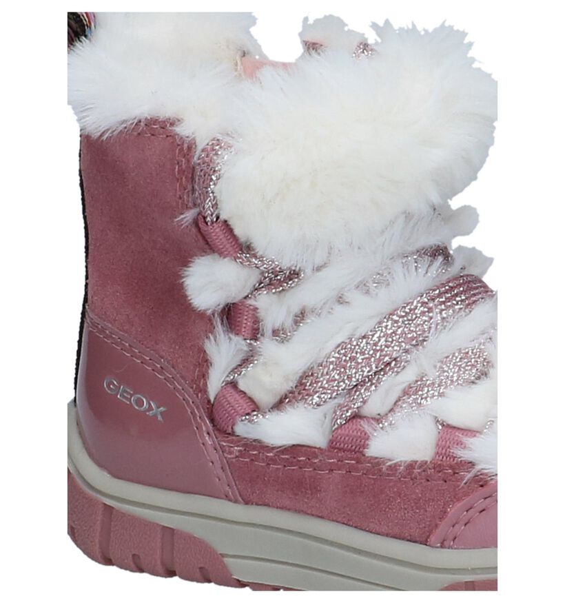Geox Donker Roze Boots met Rits/Veter in daim (232723)