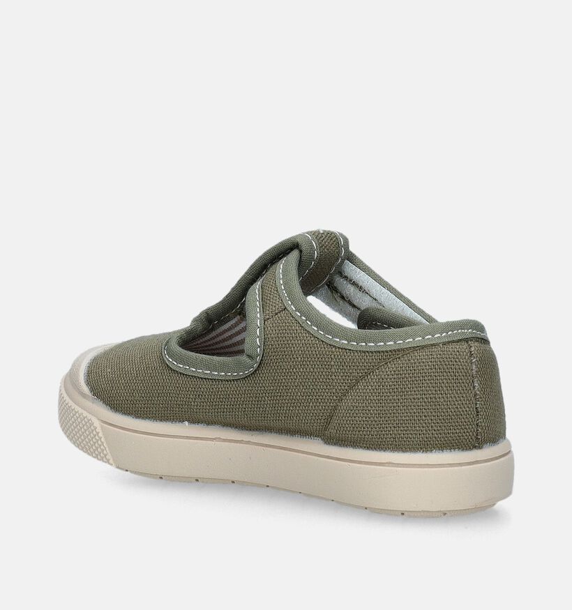 Ani Chaussures à scratch en Vert kaki pour garçons (340010)