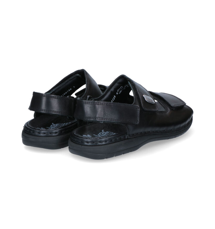 Rieker Zwarte Sandalen in leer (308618)