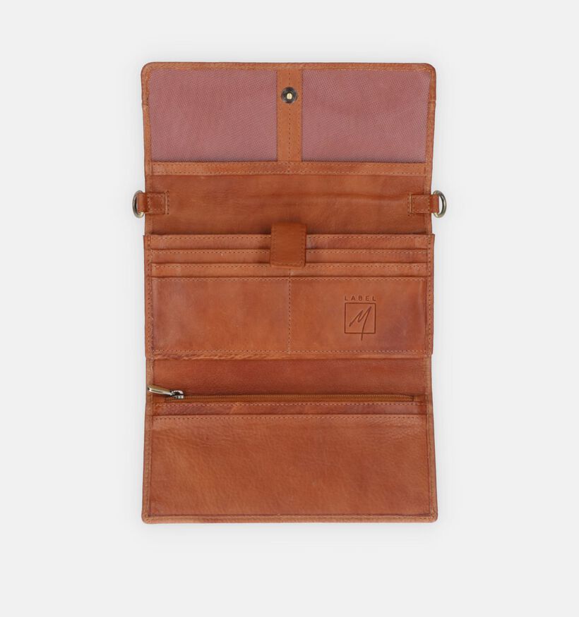 Label M Porte-monnaies zippé en Cognac pour femmes (365816)