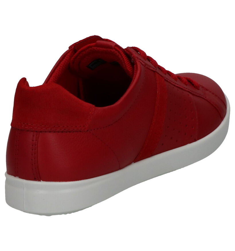 Ecco Leisure Rode Sneakers in leer (275317)