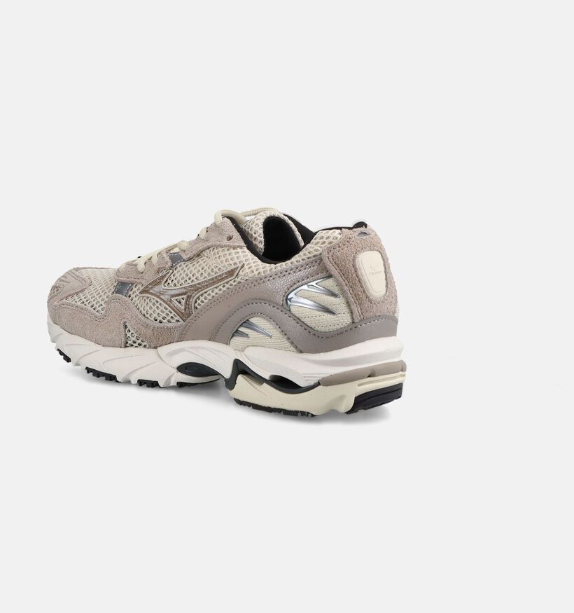 Mizuno Wave Rider 10 Suede Lichtbeige/Taupe Sneakers voor dames (376216) - geschikt voor steunzolen