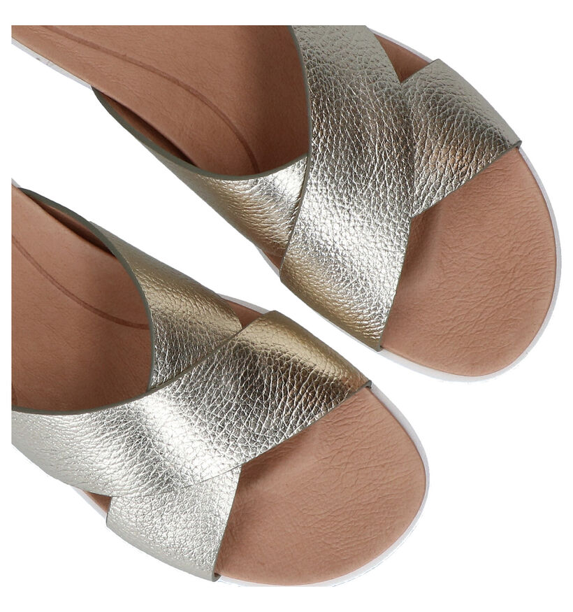 UGG Kari Gouden Slippers in leer (285502)