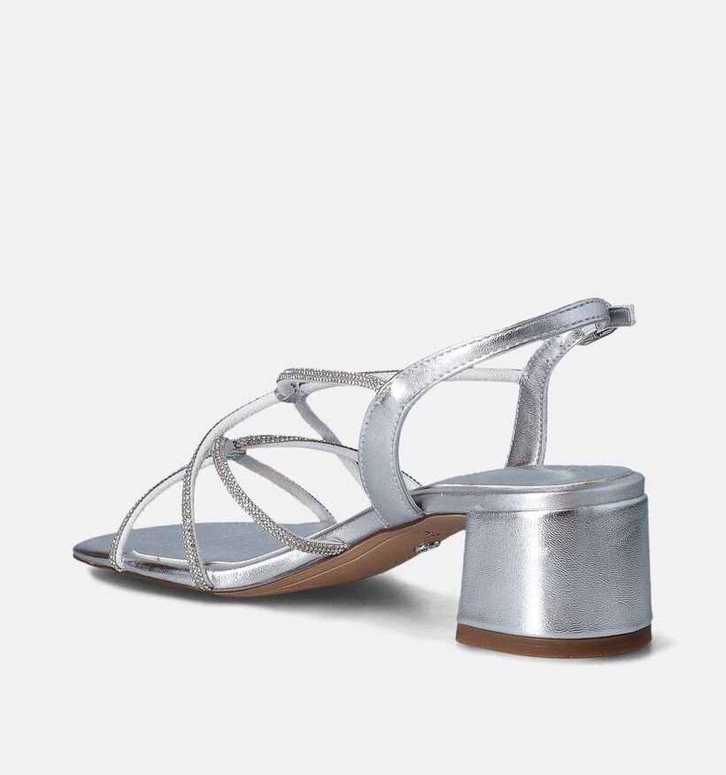 Tamaris Sandales avec talon carré en Argent pour femmes (354446)