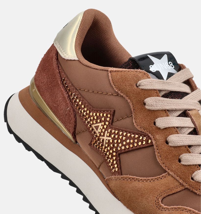 Sun68 Stargirl Strass Bruine Sneakers voor dames (379719) - geschikt voor steunzolen