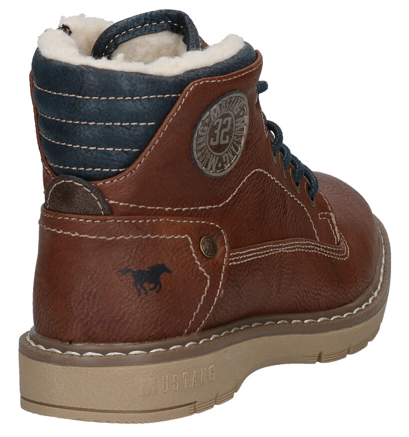 Mustang Cognac Boots in kunstleer (277438)