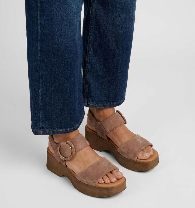 Gabor Sandales &agrave; talons en Taupe pour femmes (373316)