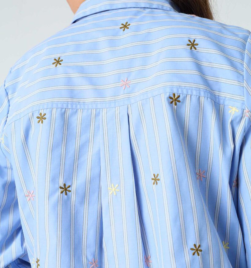 Sisters Point Istea Embroidery Lichtblauwe Hemd voor dames (374887)