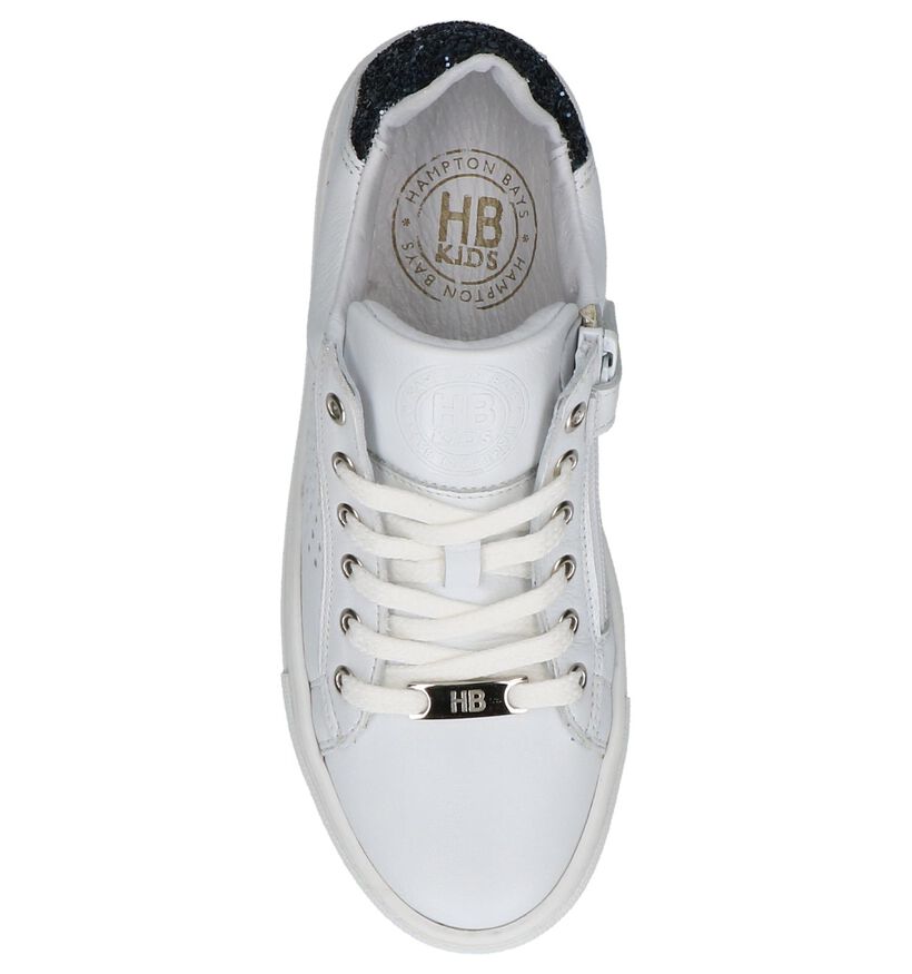 Witte Sneakers met Blauwe Glitters Hampton Bays in leer (213235)