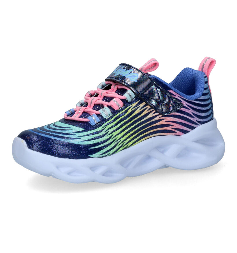 Skechers Twisty Brights Blauwe Sneakers voor meisjes (302728)