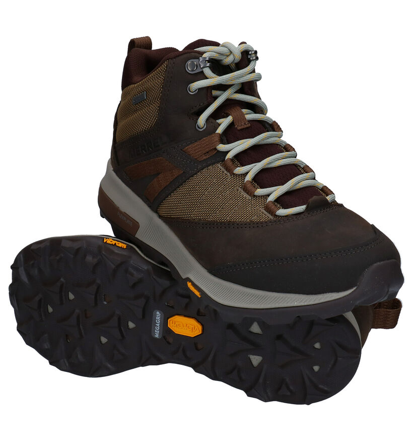 Merrell Zion Chaussures de randonn&eacute;e en Kaki en cuir (290072)