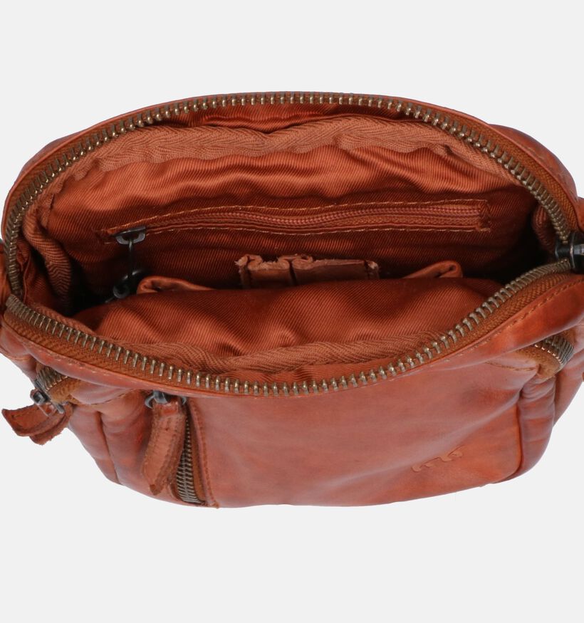 Bear Design Sac à bandoulière en Cognac pour hommes (342777)