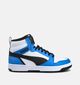 Puma Rebound v6 Blauwe/Witte Sneakers voor meisjes, jongens (372080) - geschikt voor steunzolen