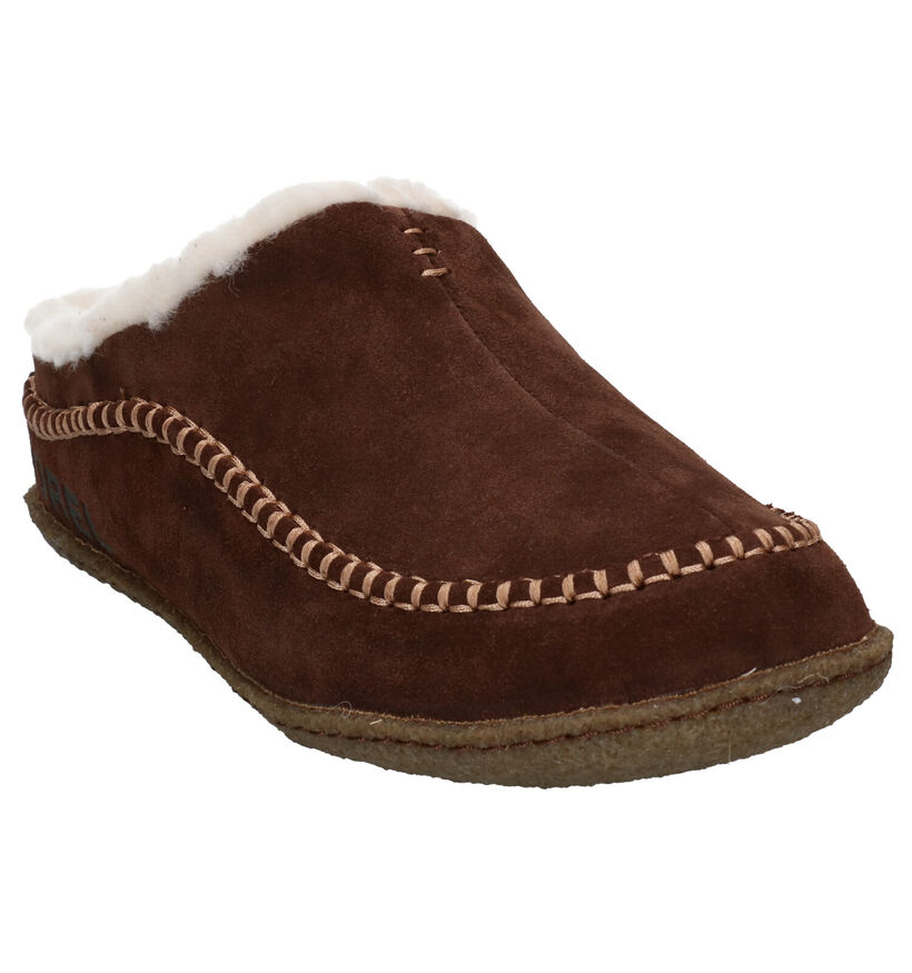 Sorel Lanner Ridge Zwarte Pantoffels in daim (294137)