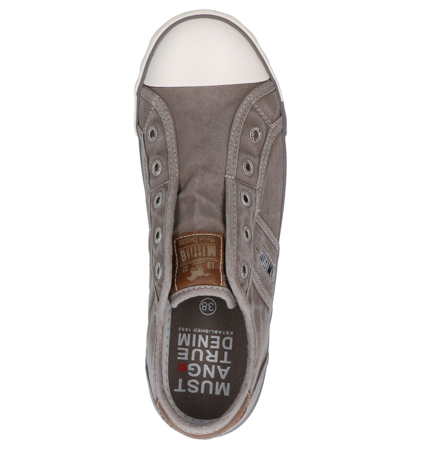 Mustang Slip-ons en Bleu foncé en textile (303683)