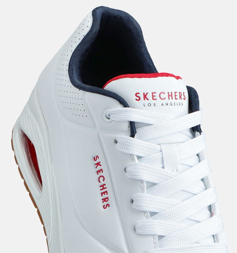 Skechers Uno Stand On Air Baskets basses en Blanc pour hommes (362192) - pour semelles orthop&eacute;diques