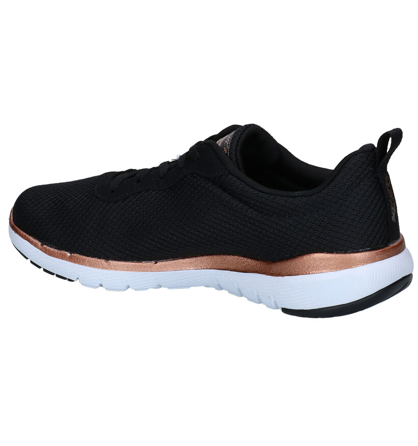 Skechers Flex Appeal 3.0 Zwarte Sneakers in stof (301476)