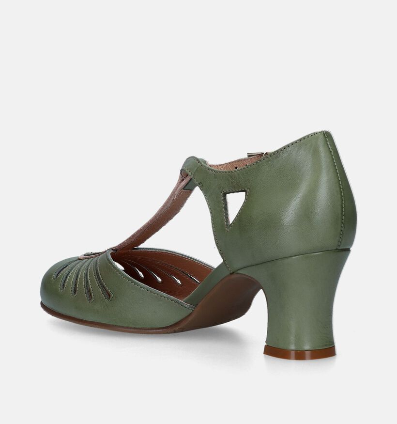 Rock n' Dot Escarpins avec sangle en Vert Kaki pour femmes (341229)