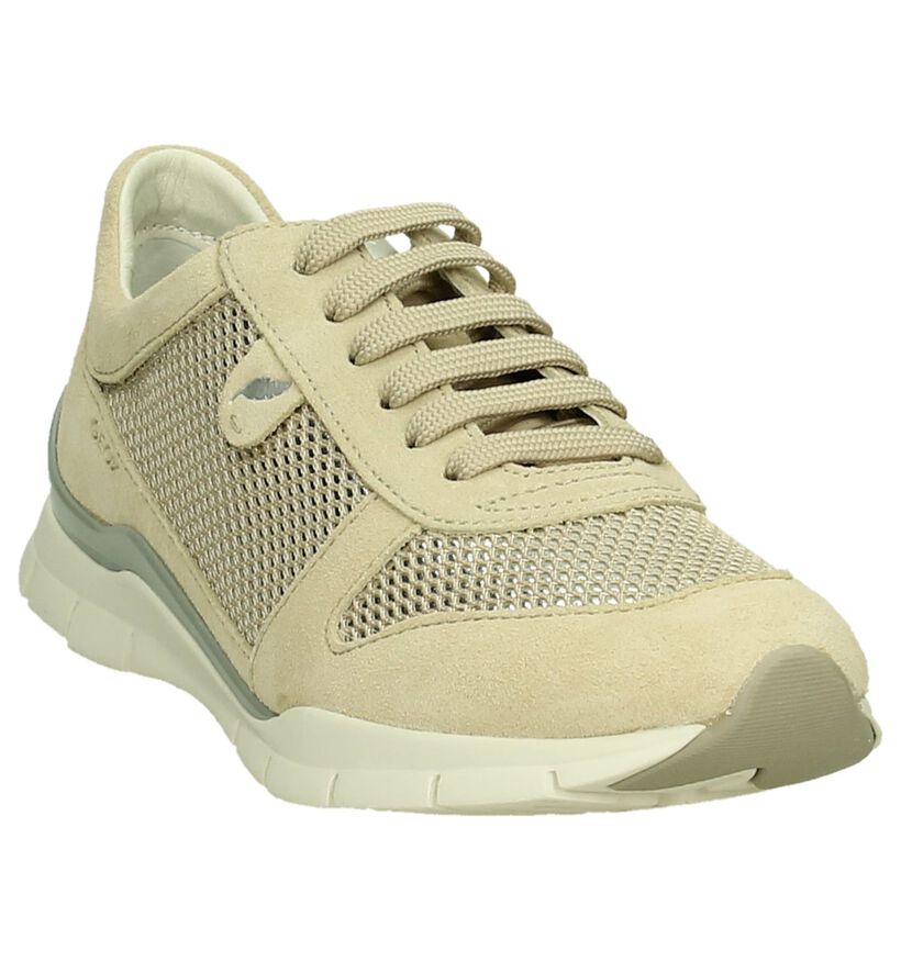 Geox Sukie Beige Veterschoen, , pdp