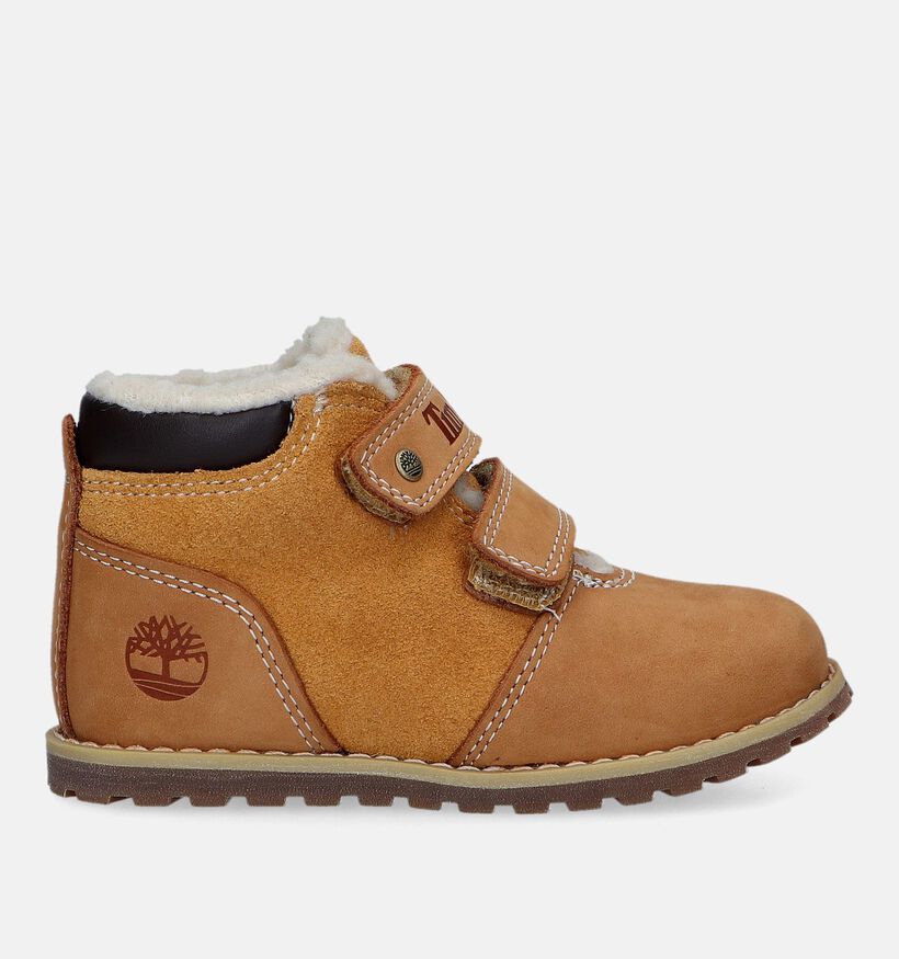 Timberland Pokey Pine H&L Velcro Bottines en Camel pour filles, garçons (329076)