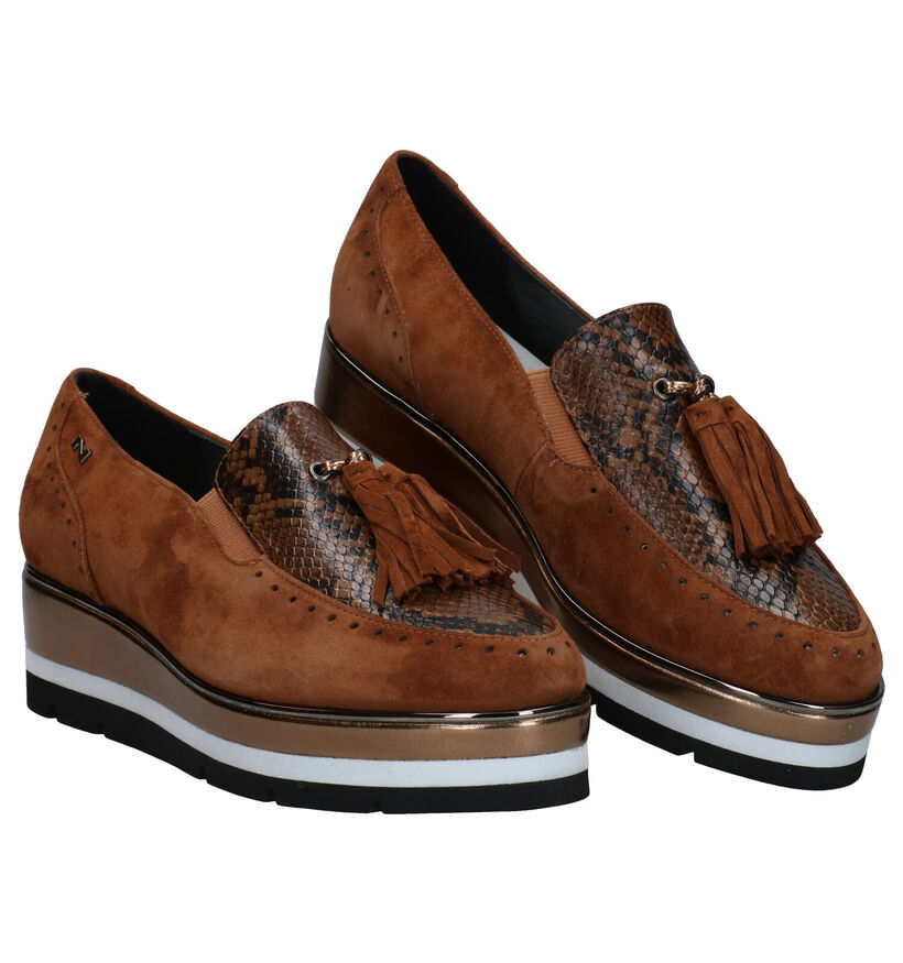 Nathan-Baume Chaussures slip-on en Cognac en nubuck (283259)