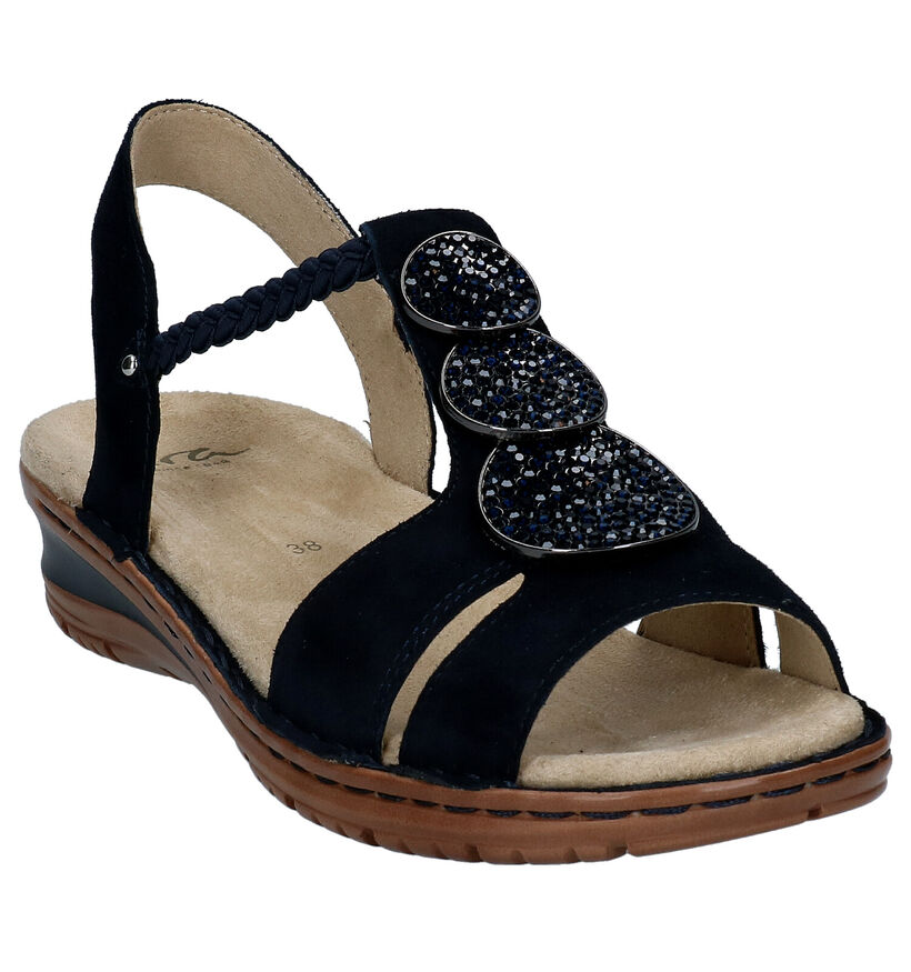 Ara Blauwe Sandalen in daim (288977)