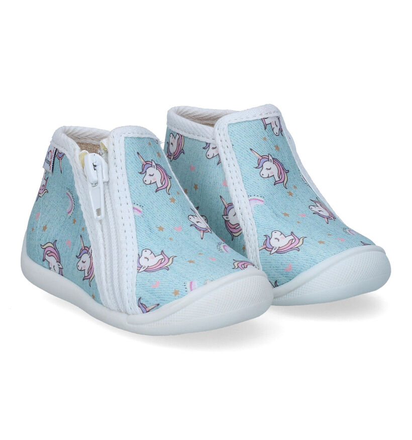 Bellamy Nora Pantoufles en Bleu en textile (309259)