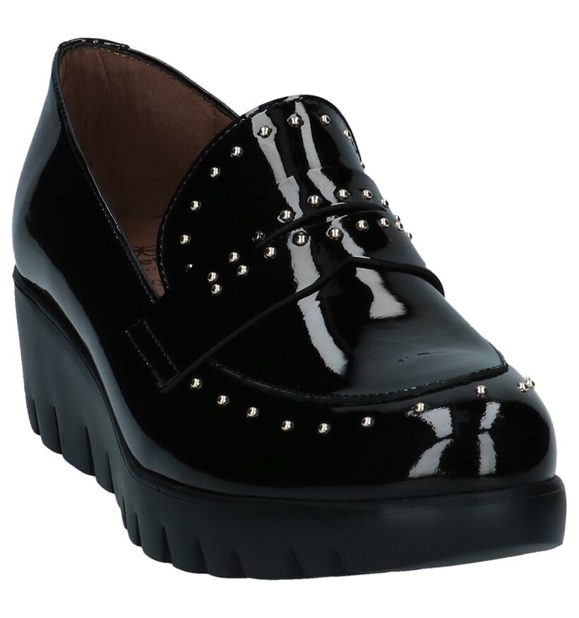 Zwarte Comfortabele Mocassins Wonders in lakleer (232043)