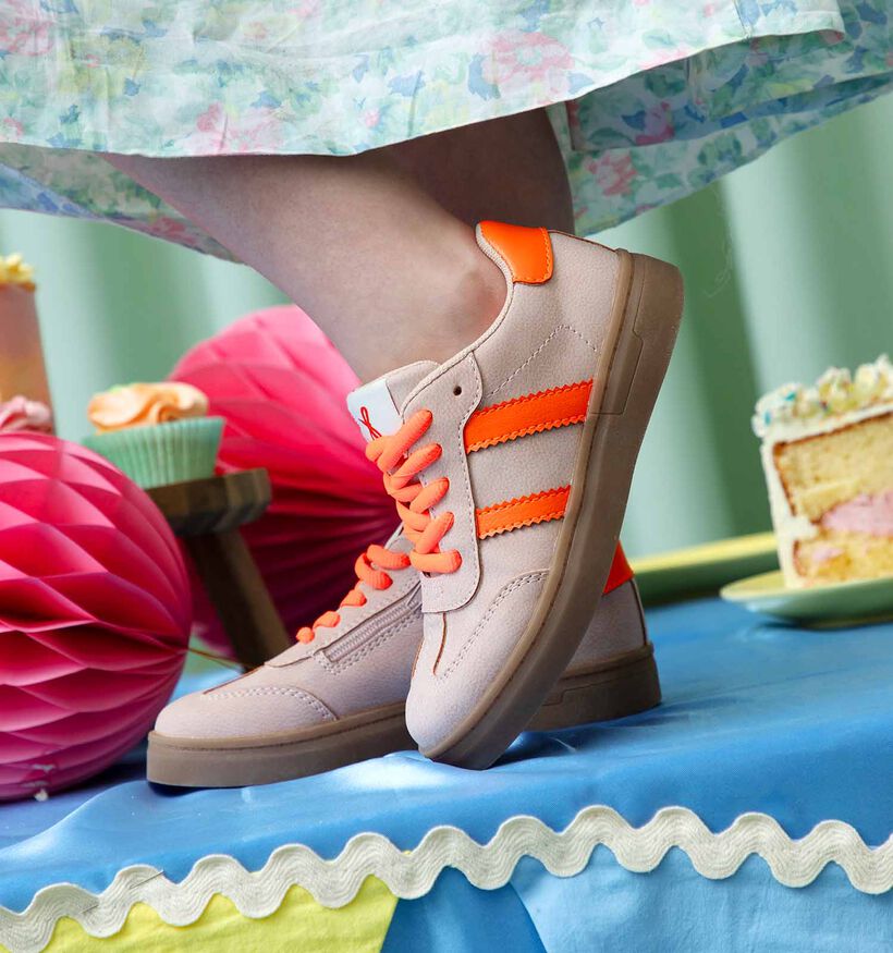 Milo & Mila Roze/Oranje Sneakers voor meisjes (354164)