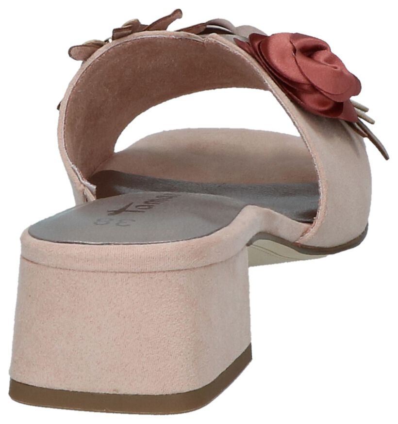 Tamaris Nu-pieds plates en Rose foncé en textile (214363)