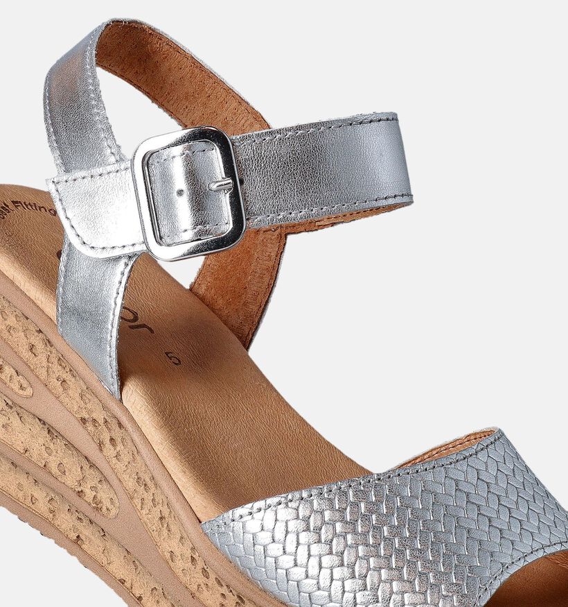 Gabor Best Fitting Sandales avec talon compensé en Argent pour femmes (355089)