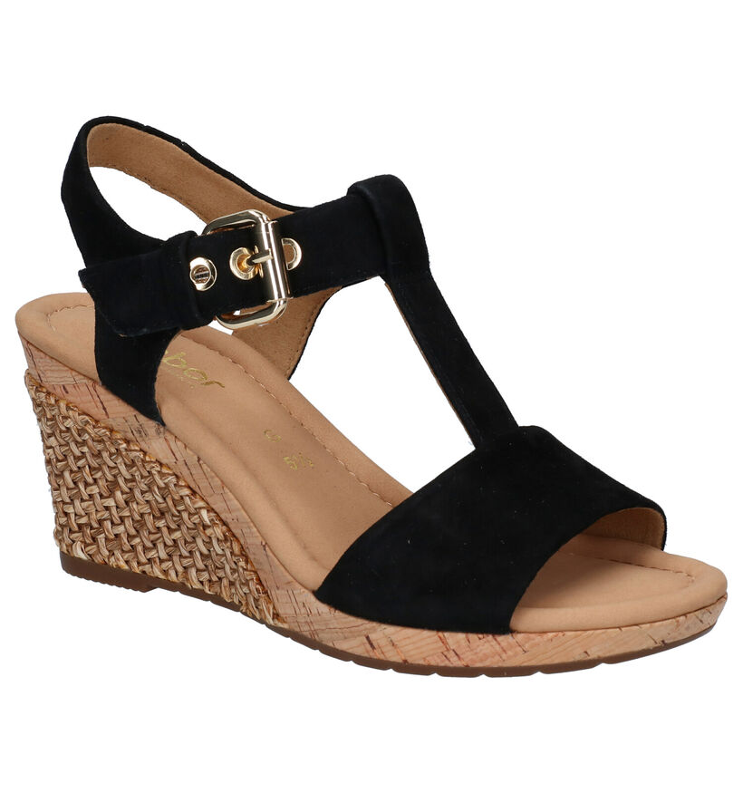 Gabor Zwarte Sandalen in nubuck (271749)