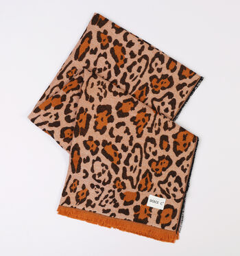 Dolce C. Sjaals Zwart/Beige/Bruin