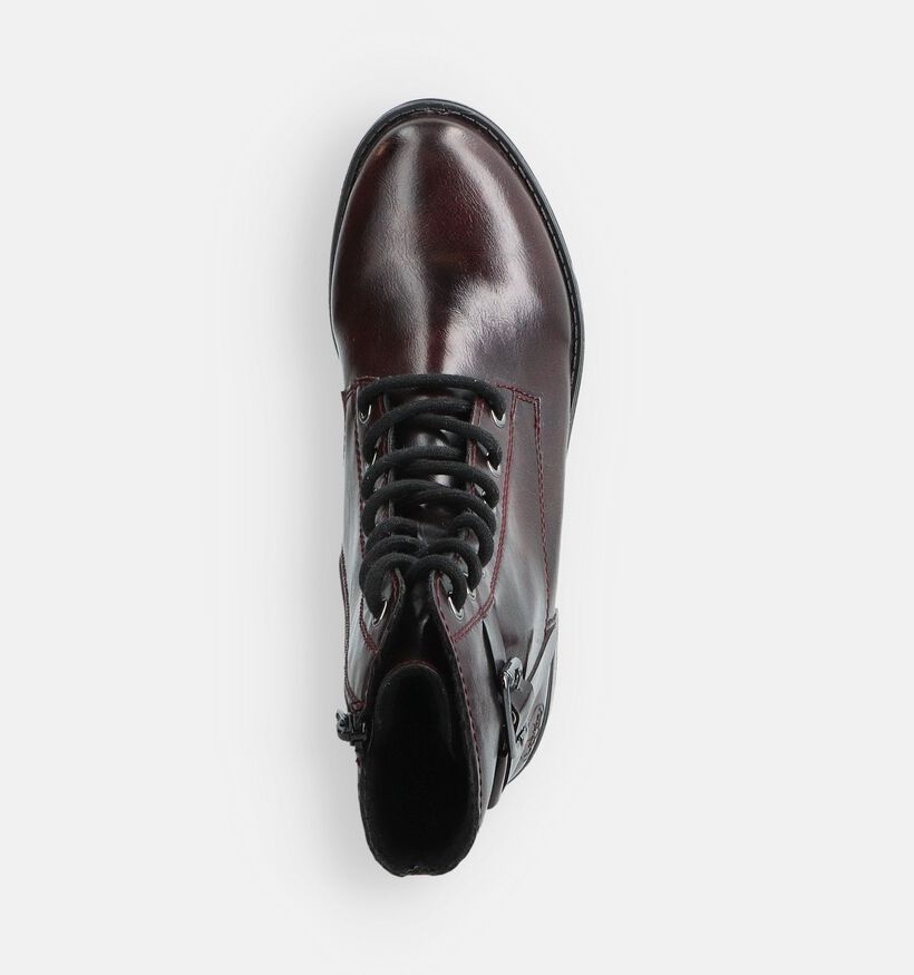 Rieker Bordeaux Boots met Veter en Rits voor dames (377937) - geschikt voor steunzolen