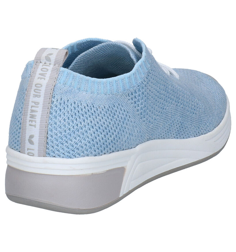 Love Our Planet by Marco Tozzi Vegan Blauwe Slip-on Sneakers in stof (274444)