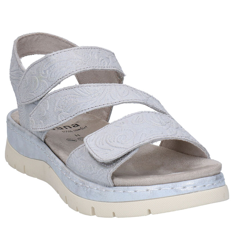 Jana Zilveren Sandalen in nubuck (270817)