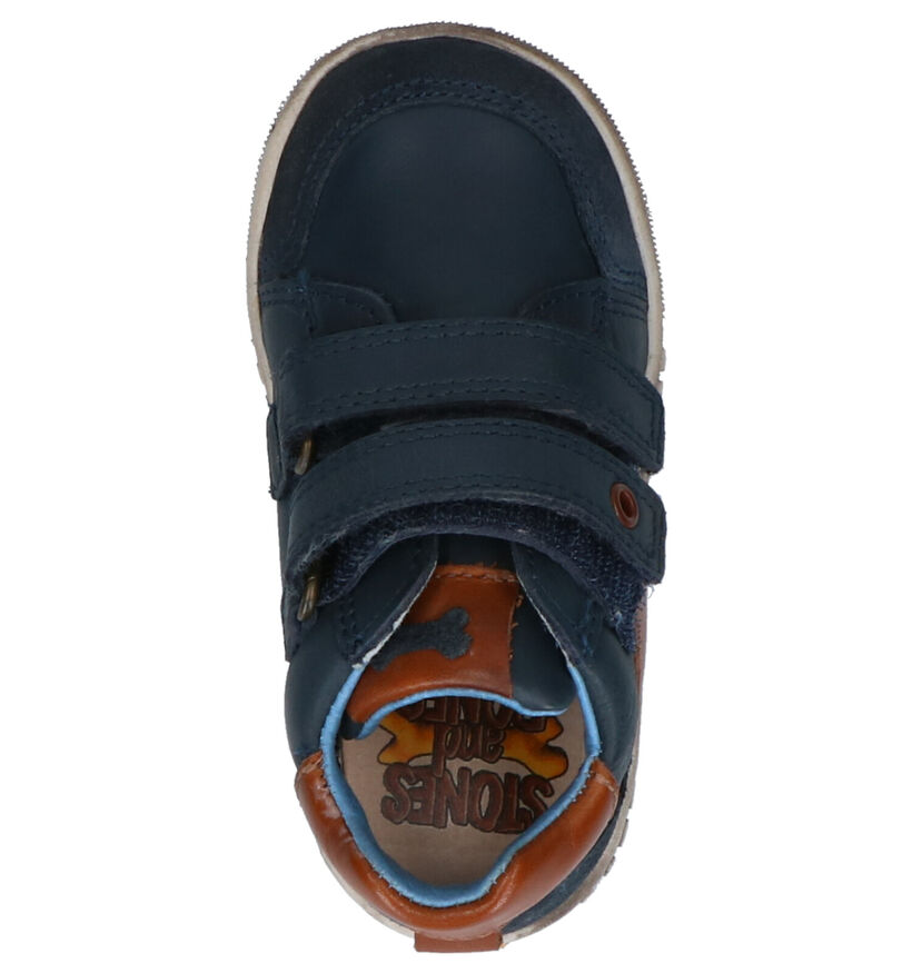 STONES and BONES Stoc Chaussures hautes en Bleu en cuir (256775)